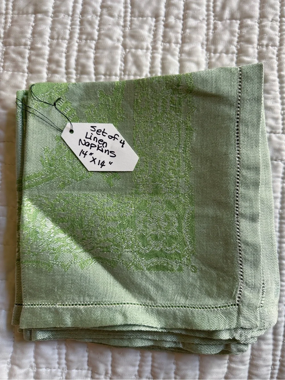 Linen Napkins Set of 4 in Light Green
